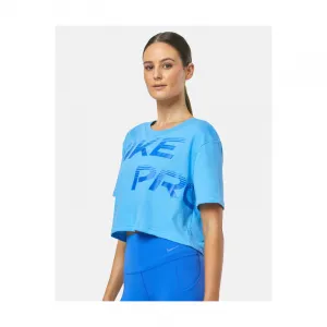 Dámske tréningové tričko s krátkym rukávom NIKE PRO W GRX SS-FQ4985-412-UNIVERSITY BLUE