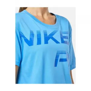 Dámske tréningové tričko s krátkym rukávom NIKE PRO W GRX SS-FQ4985-412-UNIVERSITY BLUE