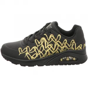 Dámska rekreačná obuv SKECHERS Uno Golden Heart black gold