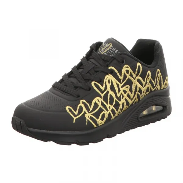 Dámska rekreačná obuv SKECHERS Uno Golden Heart black gold