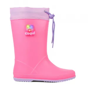 Dievčenské gumáky COQUI Rainy Collar light fuchsia light lila flash