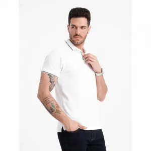 Pánske tričko s krátkym rukávom s v-výstrihom OMBRE T-shirt OM-POSS-0110 V-1 white