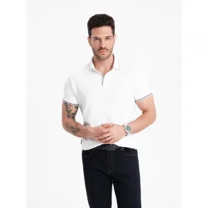 Pánske tričko s krátkym rukávom s v-výstrihom OMBRE T-shirt OM-POSS-0110 V-1 white