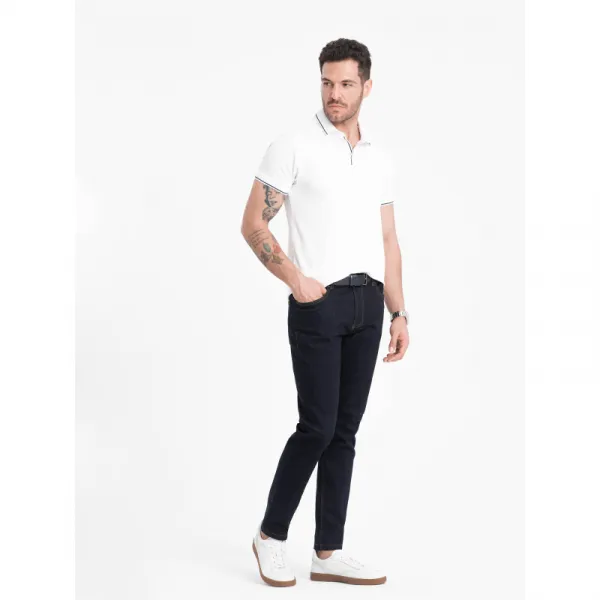 Pánske tričko s krátkym rukávom s v-výstrihom OMBRE T-shirt OM-POSS-0110 V-1 white