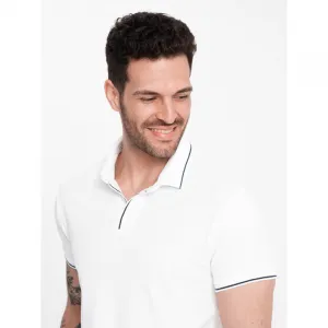 Pánske tričko s krátkym rukávom s v-výstrihom OMBRE T-shirt OM-POSS-0110 V-1 white