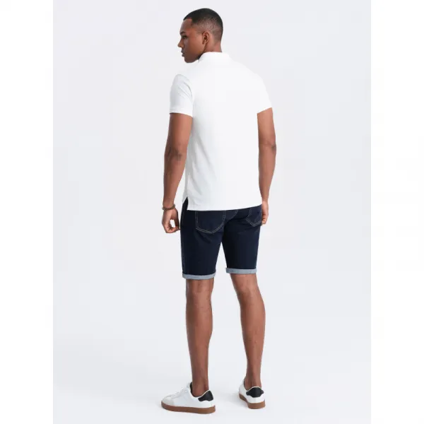 Pánske tričko s krátkym rukávom s v-výstrihom OMBRE T-shirt OM-POBS-0100 V-4 white
