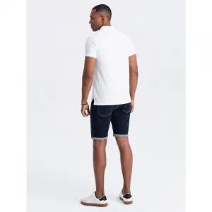 Pánske tričko s krátkym rukávom s v-výstrihom OMBRE T-shirt OM-POBS-0100 V-4 white