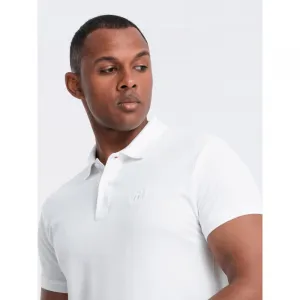 Pánske tričko s krátkym rukávom s v-výstrihom OMBRE T-shirt OM-POBS-0100 V-4 white