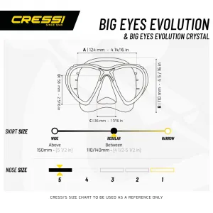 Potápačská maska CRESSI BIG EYES EVOLUTION MASK SIL CLEAR FRAME YELLOW