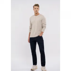 Pánske tričko s dlhým rukávom VOLCANO L-KROTI-101-CREAM