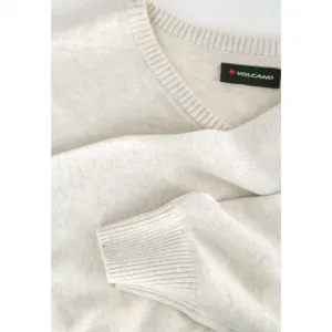 Pánsky sveter VOLCANO S-STIG-101M-CREAM MEL