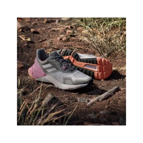 Dámska bežecká trailová obuv ADIDAS Terrex Soulstride putty mauve grey one pink fusion