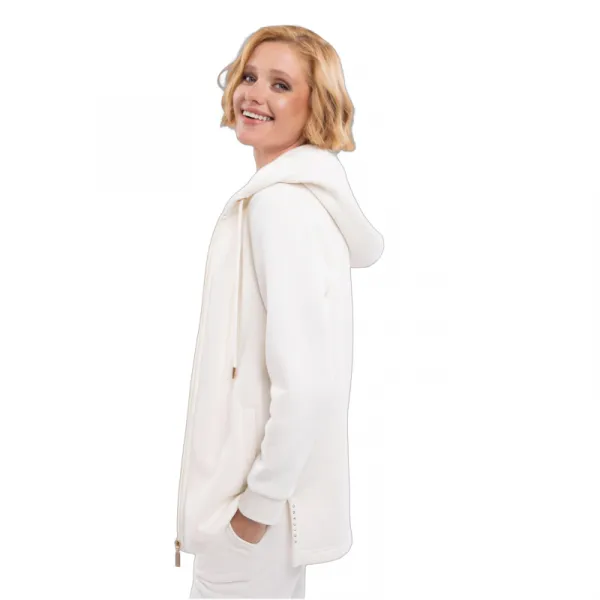 Dámska zateplená mikina so zipsom VOLCANO B-FLOFI-101-CREAM
