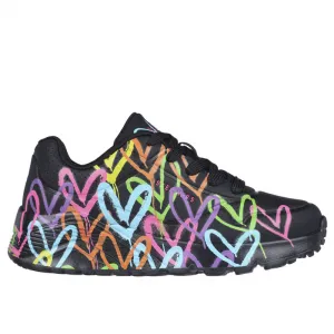 Dievčenská rekreačná obuv SKECHERS Uno Lite X JGoldCrown Lace Up black multi