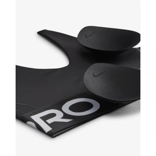 Dámska tréningová športová podprsenka NIKE PRO W NP INDY PLUNGE BRA BOLD-010 BLACK WHITE WHITE