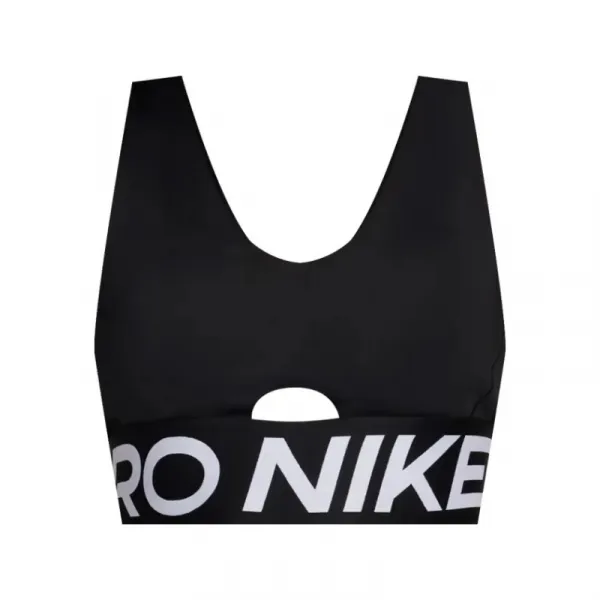 Dámska tréningová športová podprsenka NIKE PRO W NP INDY PLUNGE BRA BOLD-010 BLACK WHITE WHITE