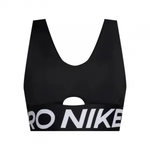 Dámska tréningová športová podprsenka NIKE PRO W NP INDY PLUNGE BRA BOLD-010 BLACK WHITE WHITE