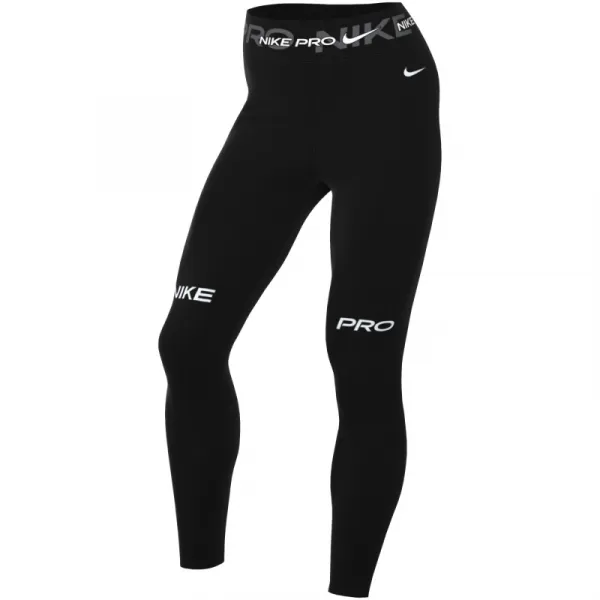 Dámske legíny NIKE PRO W NP DF MR 7 8 TIGHT TT-010 BLACK IRON GREY WHITE WHITE