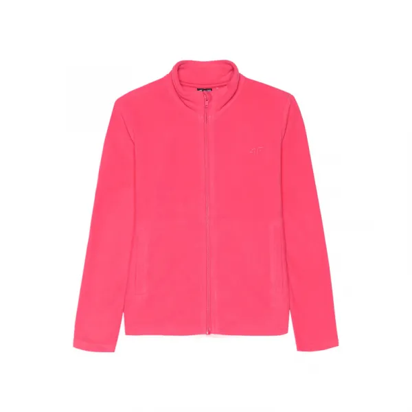 Dievčenská flisová mikina so zipsom 4F JUNIOR FLEECE-JWMM00TFLEF261-55S-HOT PINK