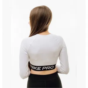 Dámske tréningové tričko s dlhým rukávom NIKE PRO DF 365 CROP LS-100 WHITE BLACK
