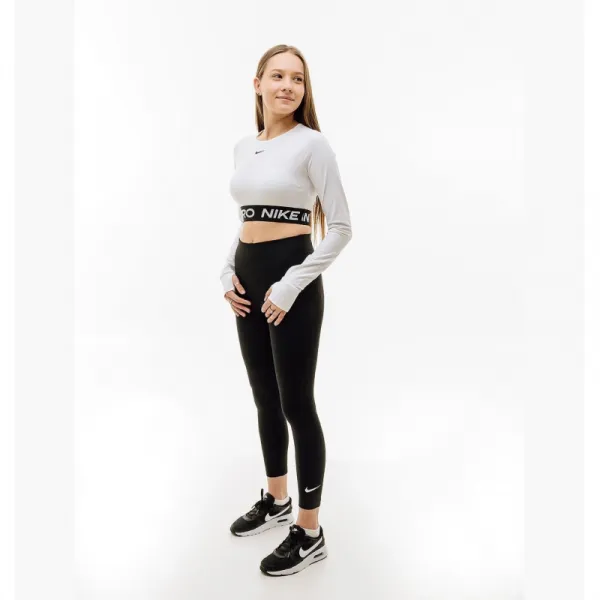 Dámske tréningové tričko s dlhým rukávom NIKE PRO DF 365 CROP LS-100 WHITE BLACK