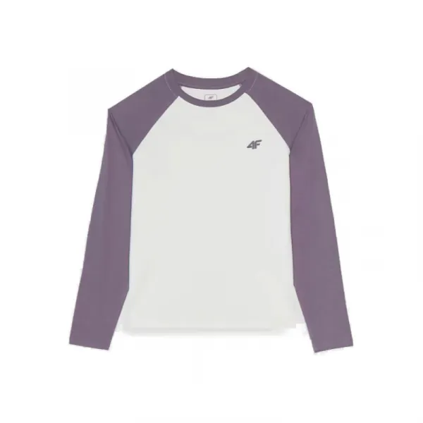 Dievčenské tričko s dlhým rukávom 4F JUNIOR LONGSLEEVE-JWAW24TLONF291-51S-VIOLET