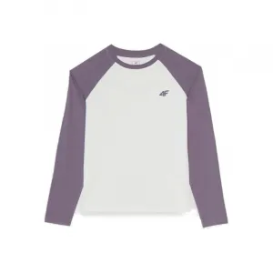 Dievčenské tričko s dlhým rukávom 4F JUNIOR LONGSLEEVE-JWAW24TLONF291-51S-VIOLET