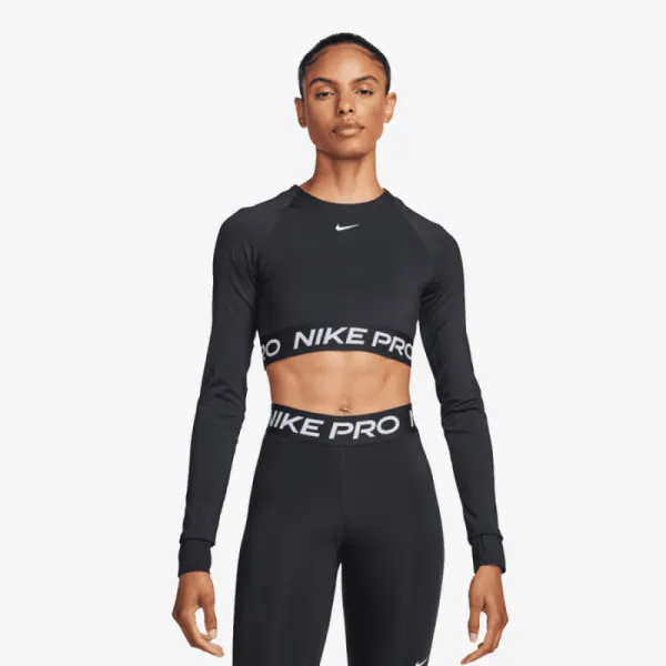 Dámske tréningové tričko s dlhým rukávom NIKE PRO DF 365 CROP LS-010 BLACK WHITE