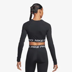 Dámske tréningové tričko s dlhým rukávom NIKE PRO DF 365 CROP LS-010 BLACK WHITE