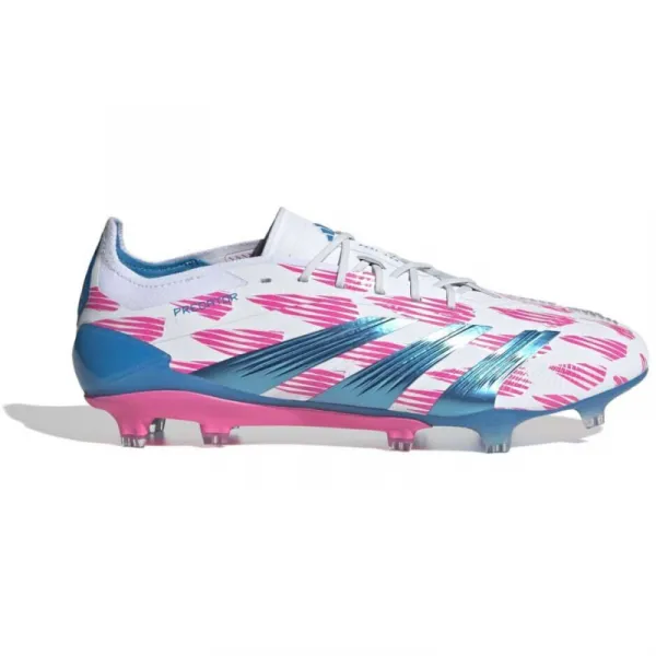 Pánske futbalové kopačky outdoorové ADIDAS Predator Elite M FG cloud white solar blue solar pink