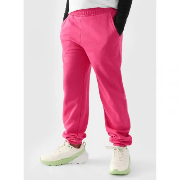 Dievčenské tepláky 4F JUNIOR TROUSERS-JWAW24TTROF754-55S-HOT PINK