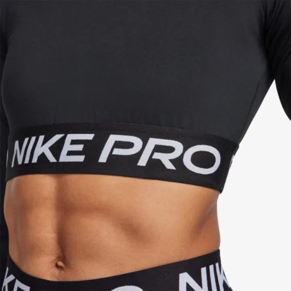 Dámske tréningové tričko s dlhým rukávom NIKE PRO DF 365 CROP LS-010 BLACK WHITE