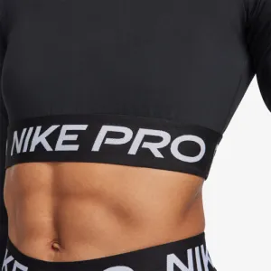 Dámske tréningové tričko s dlhým rukávom NIKE PRO DF 365 CROP LS-010 BLACK WHITE