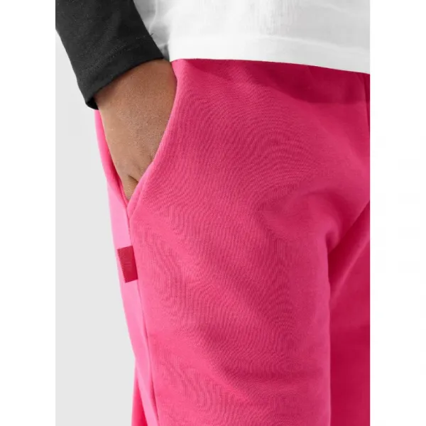 Dievčenské tepláky 4F JUNIOR TROUSERS-JWAW24TTROF754-55S-HOT PINK
