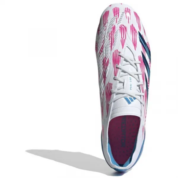Pánske futbalové kopačky outdoorové ADIDAS Predator Elite M FG cloud white solar blue solar pink