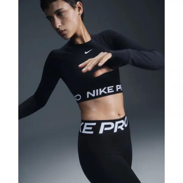 Dámske tréningové tričko s dlhým rukávom NIKE PRO DF 365 CROP LS-010 BLACK WHITE