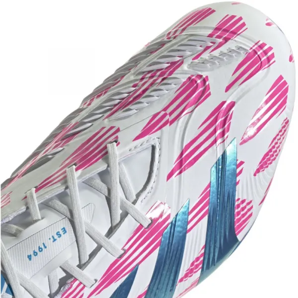 Pánske futbalové kopačky outdoorové ADIDAS Predator Elite M FG cloud white solar blue solar pink