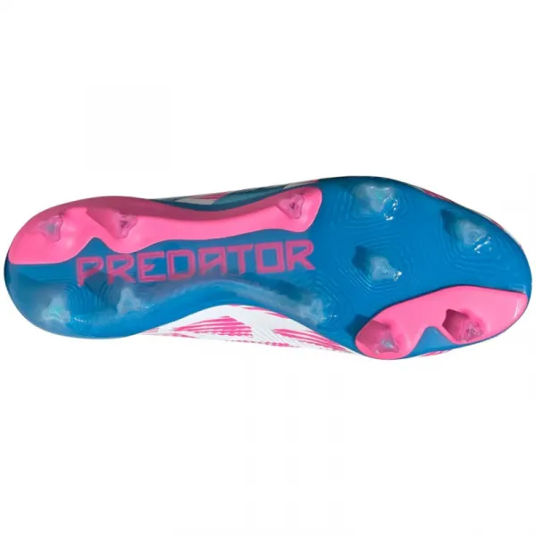 Pánske futbalové kopačky outdoorové ADIDAS Predator Elite M FG cloud white solar blue solar pink