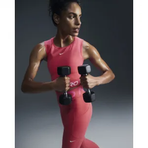 Dámske tréningové tričko s krátkym rukávom NIKE PRO DF 365 CROP TANK-629 ASTER PINK WHITE