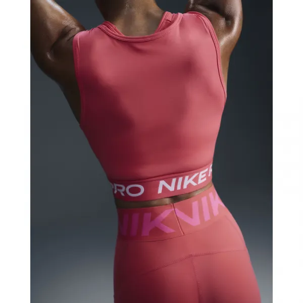 Dámske tréningové tričko s krátkym rukávom NIKE PRO DF 365 CROP TANK-629 ASTER PINK WHITE