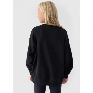 Dievčenská mikina 4F JUNIOR SWEATSHIRT-JWAW24TSWSF1214-20S-DEEP BLACK