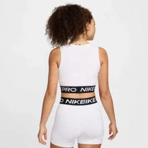 Dámske tréningové tričko s krátkym rukávom NIKE PRO DF 365 CROP TANK-100 WHITE BLACK