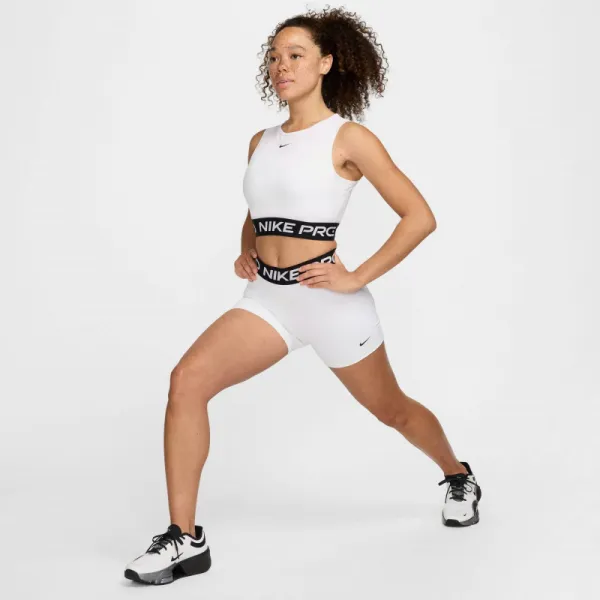 Dámske tréningové tričko s krátkym rukávom NIKE PRO DF 365 CROP TANK-100 WHITE BLACK