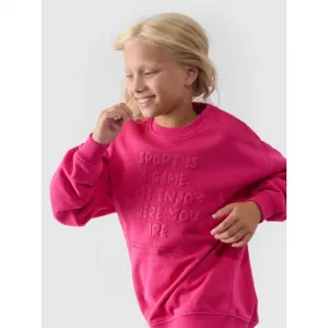 Dievčenská mikina 4F JUNIOR SWEATSHIRT-JWAW24TSWSF1214-55S-HOT PINK