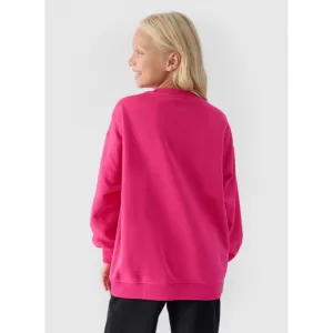 Dievčenská mikina 4F JUNIOR SWEATSHIRT-JWAW24TSWSF1214-55S-HOT PINK