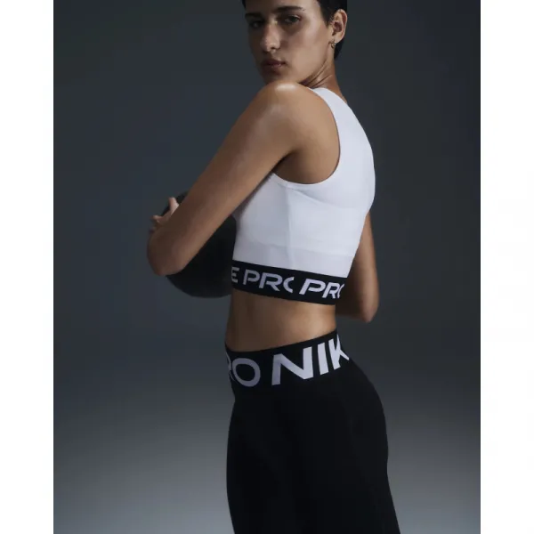 Dámske tréningové tričko s krátkym rukávom NIKE PRO DF 365 CROP TANK-100 WHITE BLACK
