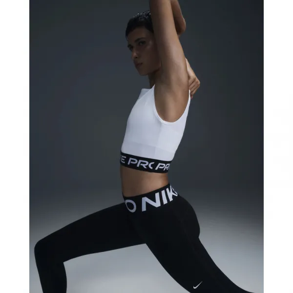Dámske tréningové tričko s krátkym rukávom NIKE PRO DF 365 CROP TANK-100 WHITE BLACK
