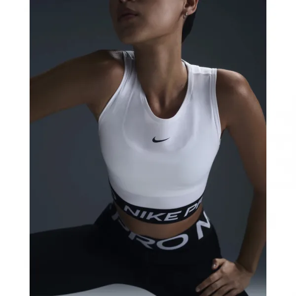 Dámske tréningové tričko s krátkym rukávom NIKE PRO DF 365 CROP TANK-100 WHITE BLACK