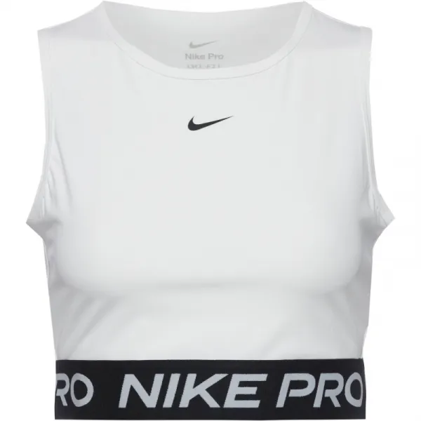 Dámske tréningové tričko s krátkym rukávom NIKE PRO DF 365 CROP TANK-100 WHITE BLACK