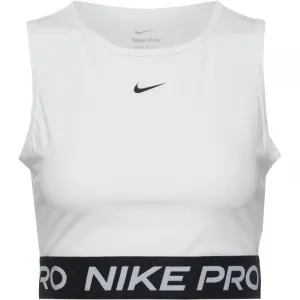 Dámske tréningové tričko s krátkym rukávom NIKE PRO DF 365 CROP TANK-100 WHITE BLACK